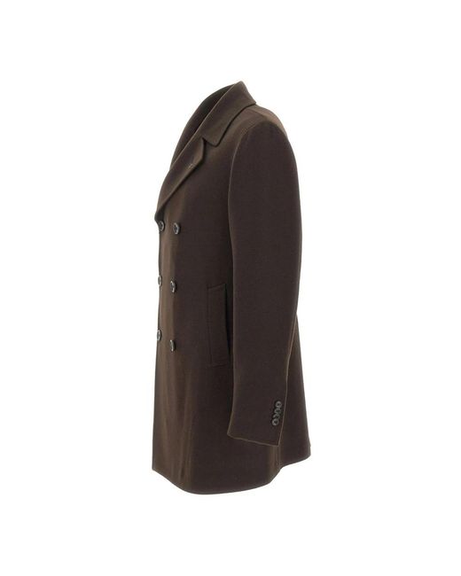 Tagliatore Brown Double-Breasted Coats for men
