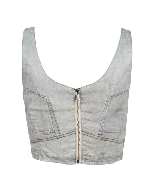 Haikure Gray Sleeveless Tops