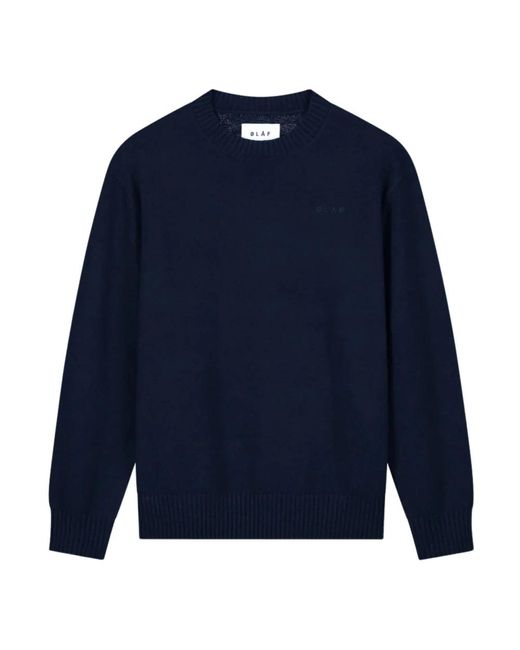 Olaf Hussein Essenzieller strickpullover dunkelblau,essential knit pullover hellgrün in Blue für Herren