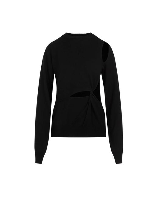 Jersey de lana negro con recorte Sportmax de color Black