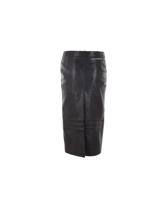 Prada Black Leather Skirts