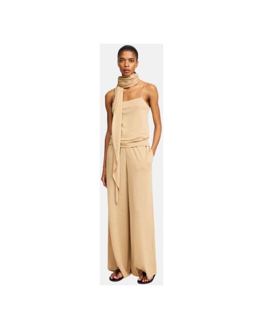 By Malene Birger Natural Wide Trousers