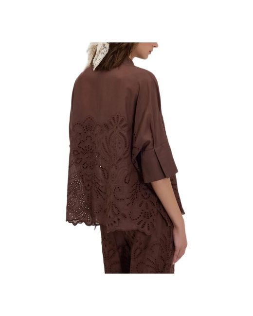 Ermanno Scervino Brown Blouses