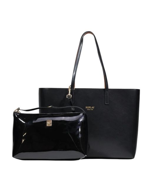Replay Black Tote Bags