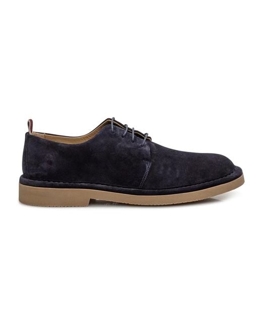 Sturlini Braune Leder Schnür-Mokassin-Schuhe in Blue für Herren