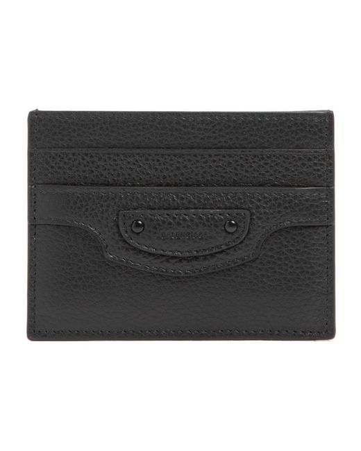 Balenciaga Klassische schwarze lederkartenhalter brieftasche in Black für Herren