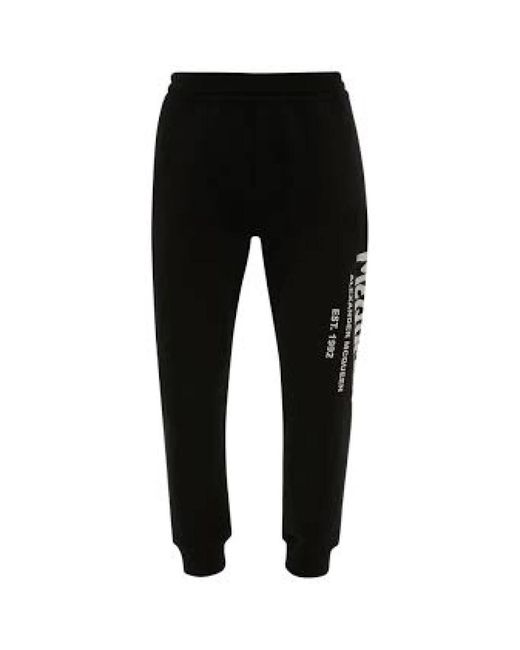 Sweatpants Alexander McQueen de hombre de color Black