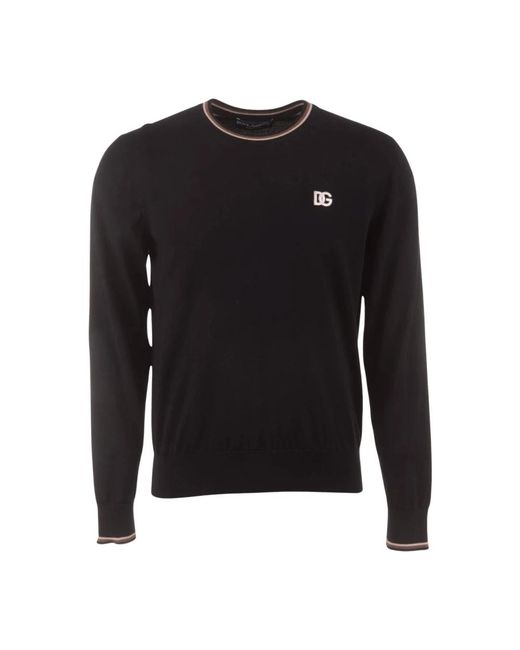 Dolce & Gabbana Black Round-Neck Knitwear for men