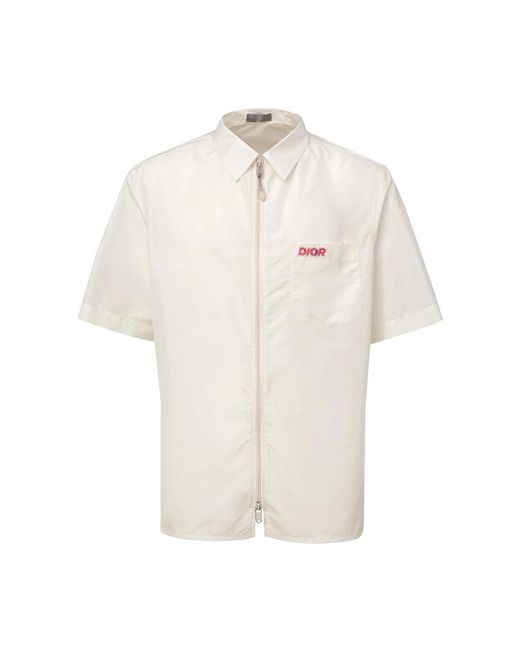 Dior White Short Sleeve Shirts for men