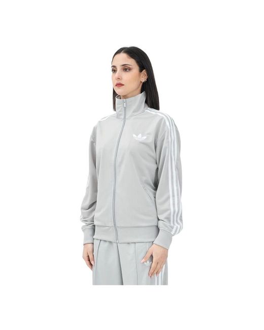 Adidas Originals Gray Klassischer Firebird Reißverschluss Pullover