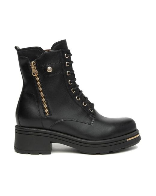 Nero Giardini Black Lace-Up Boots