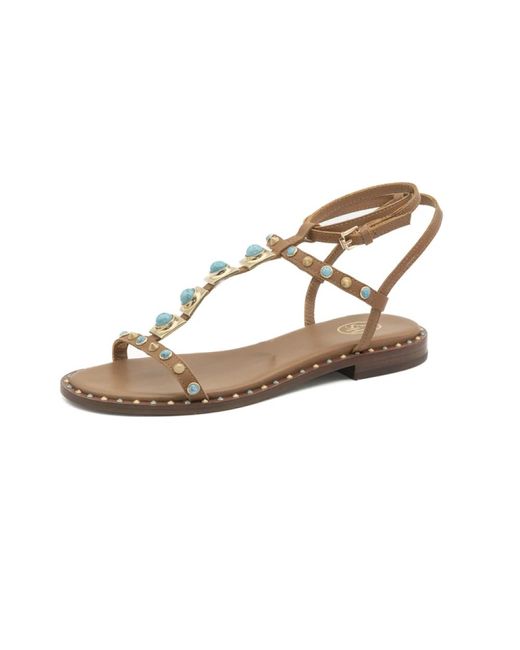Flat Sandals Ash de color Metallic