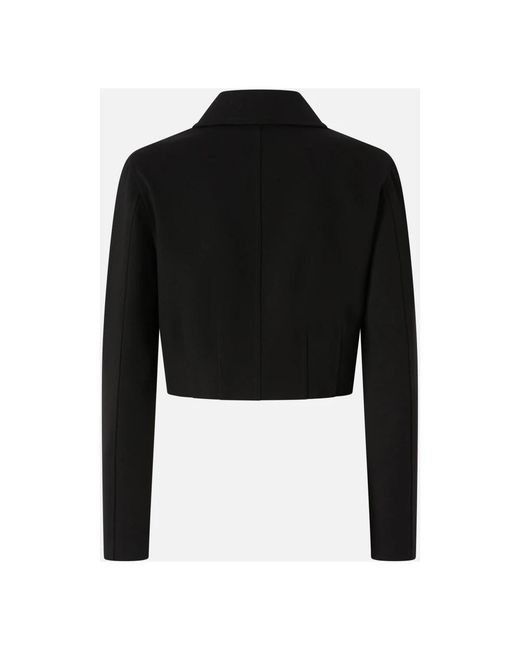 Pinko Jassen ,Zwart ,Polyester Korte Jas Met Enkele Rij Knopen in het Black