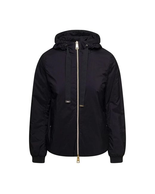 Herno Matt Hooded Bomber Jacket in het Blue