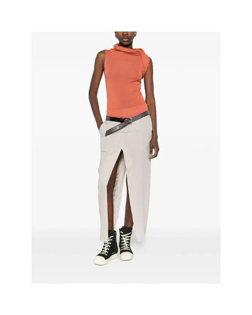 Rick Owens Orange Sleeveless Tops