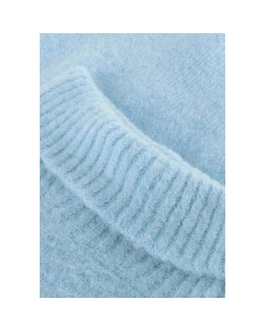Notre-v Truien & Vesten ,Blauw ,Wol Lichtblauwe Alpaca Gebreide Trui in het Blue