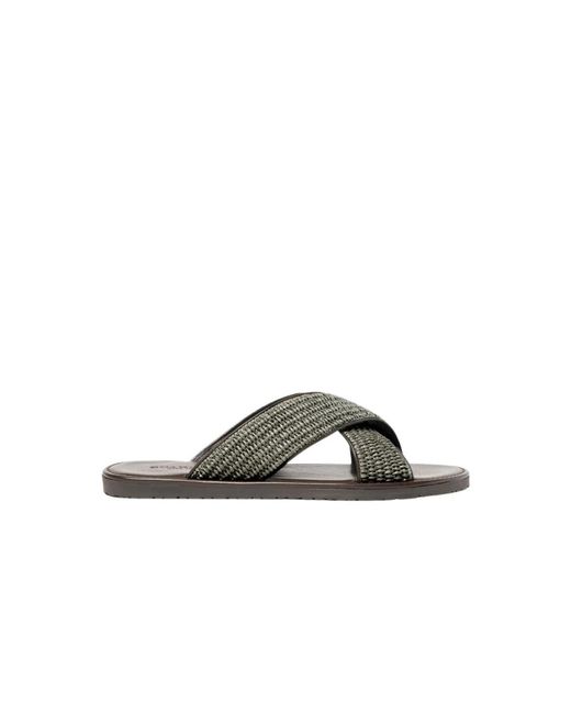 Scarosso Brown Sliders for men