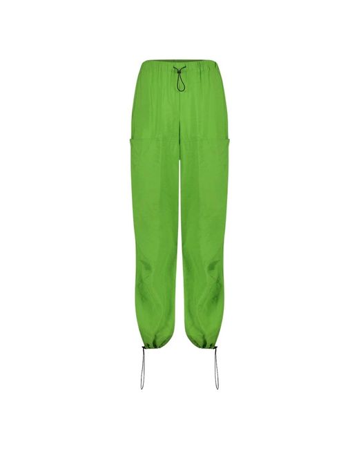 Pantalones verdes de pierna ancha en cupro Jane Lushka de color Green