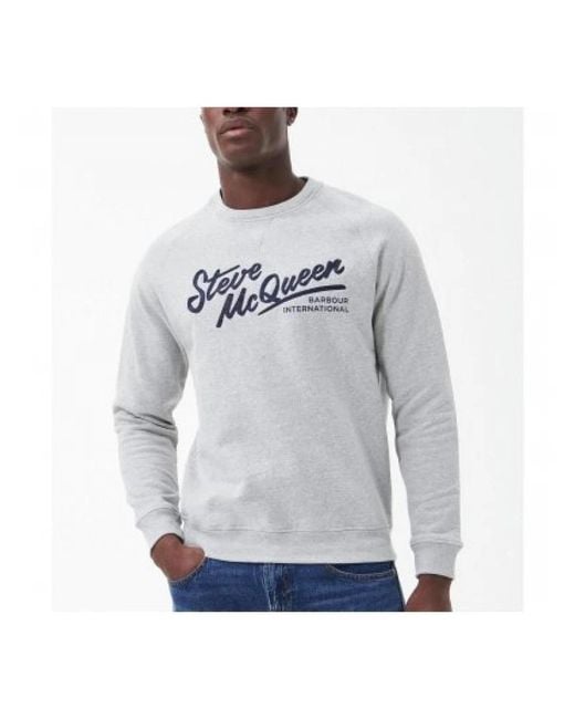 Barbour Gray Frankie Crew Neck Sweatshirt Marl M for men