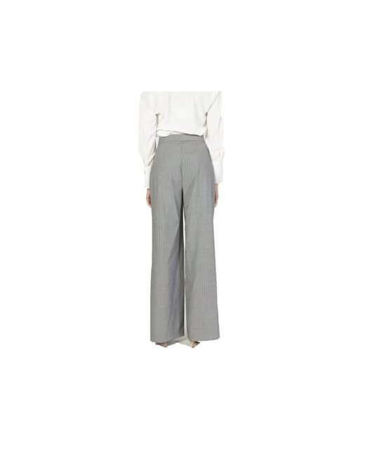 Rinascimento Broeken ,Grijs ,Polyester Pinstripe Palazzo Broek in het Gray
