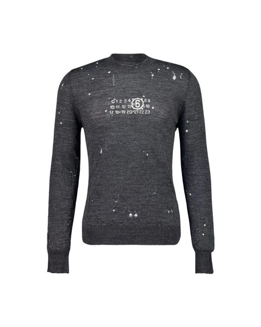 MM6 by Maison Margiela Black Round-Neck Knitwear