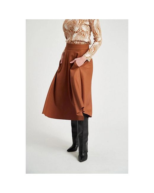 Nine:inthe:morning Brown Midi Skirts