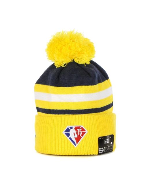 KTZ Accessoires ,Geel ,Nba City Pom Pom Beanie Hat in het Yellow voor heren
