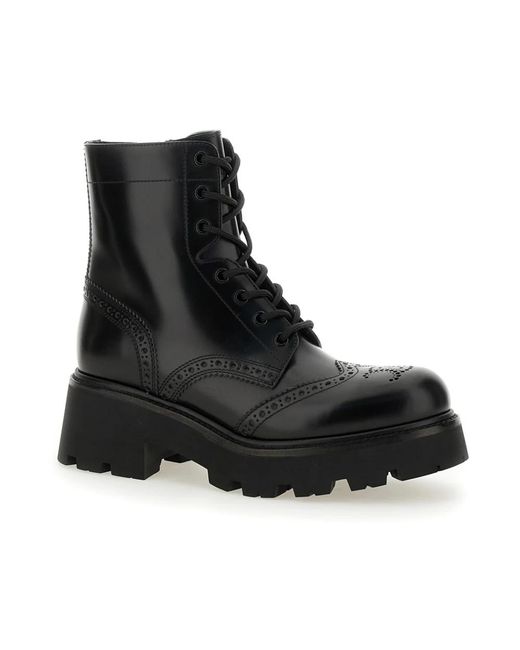 Céline Black Lace-Up Boots