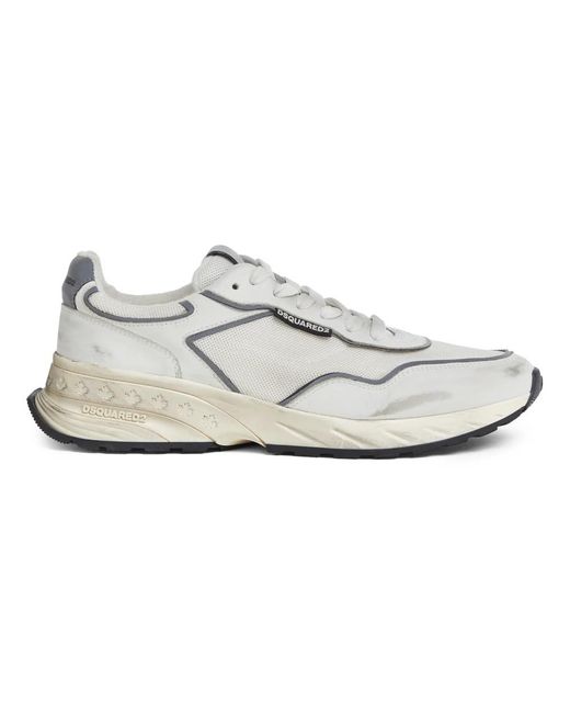 DSquared² Schoenen ,Wit ,Leer M2712 Sneakers in het White