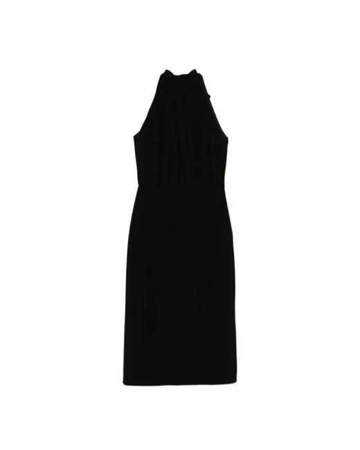 Max Mara Getailleerde Midi Jurk Met Halternek in het Black