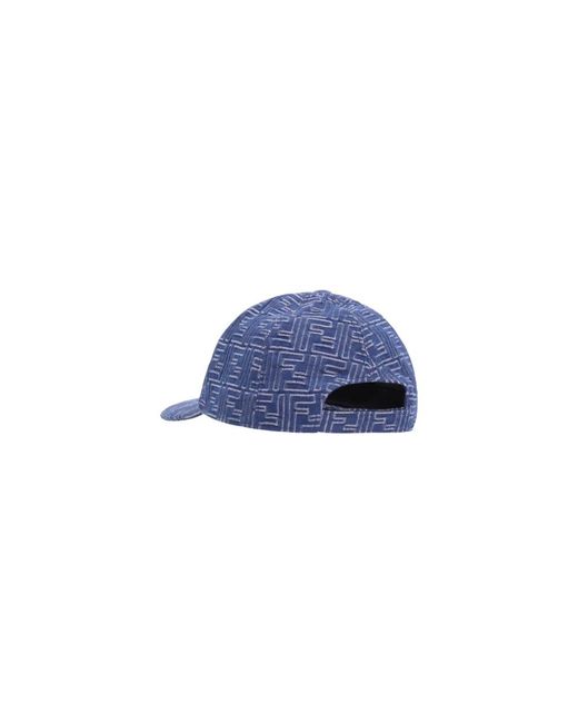 Fendi Denim Baseball Cap in Blue für Herren