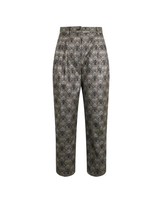 Alberta Ferretti Gray Cropped Trousers