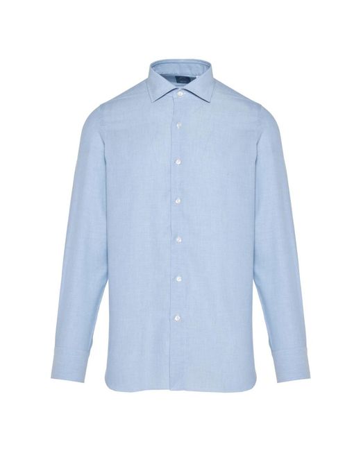 Finamore 1925 Blue Formal Shirts for men