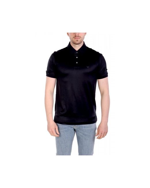 Emporio Armani Black Polo Shirts for men