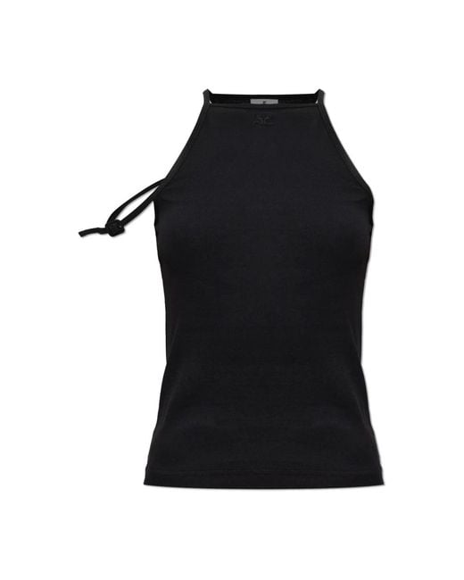 Courreges Black Sleeveless Tops