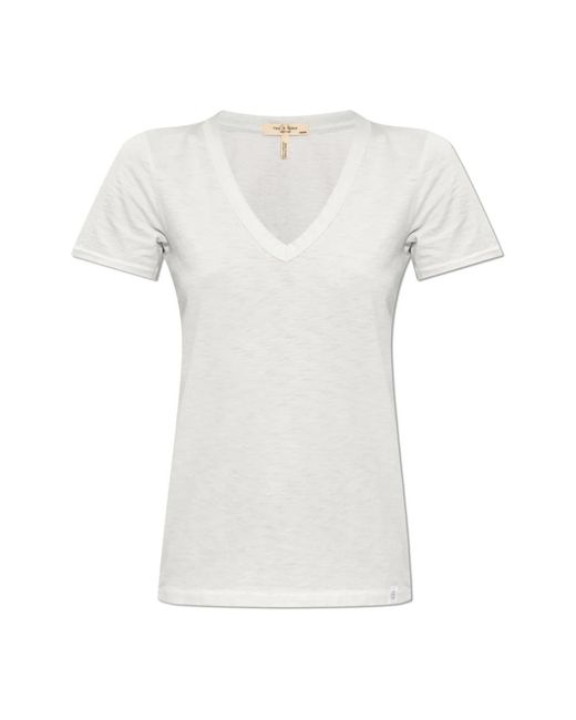 T-shirt in cotone pima di Rag & Bone in White