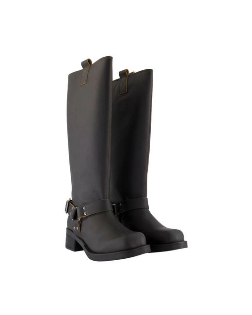 Samsøe & Samsøe Black Grüne Leder-Stiefeletten