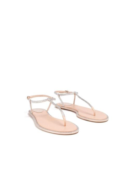 Rene Caovilla Metallic Flat Sandals