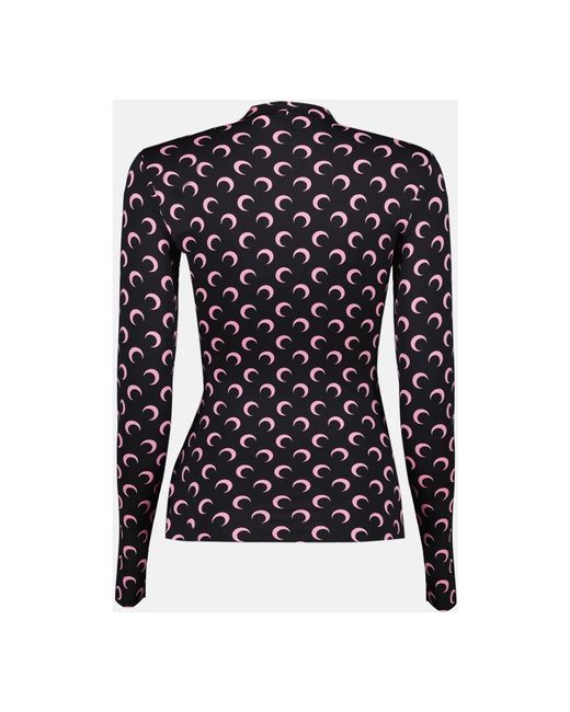 MARINE SERRE Black Top Jersey Moon
