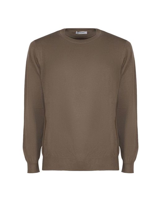 Kangra Brown Round-Neck Knitwear for men