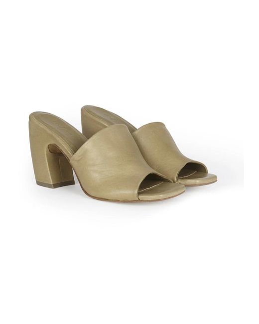 Cortana Green Heeled Mules