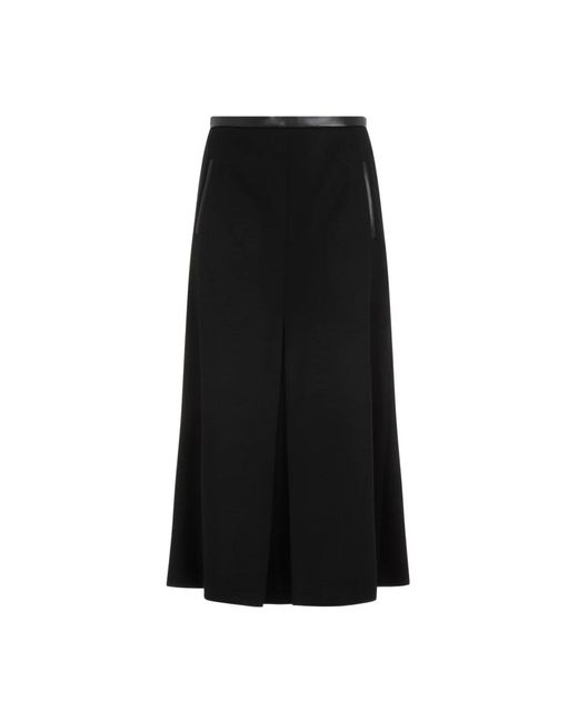 Midi skirts Saint Laurent de color Black