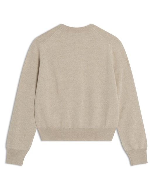Maison Kitsuné White Round-Neck Knitwear
