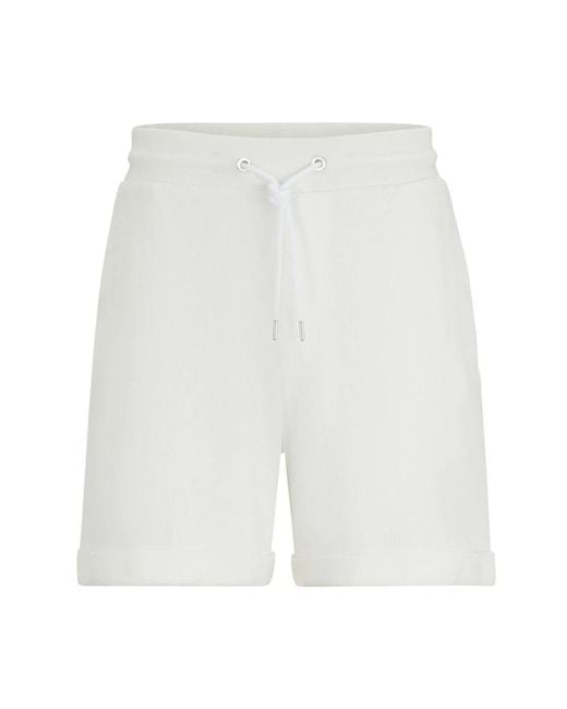 Boss White Casual Shorts for men