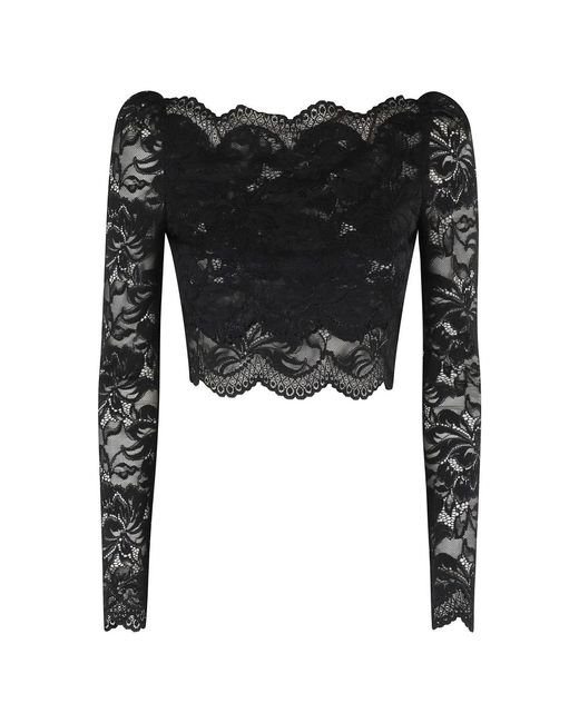 Long Sleeve Tops di Rabanne in Black