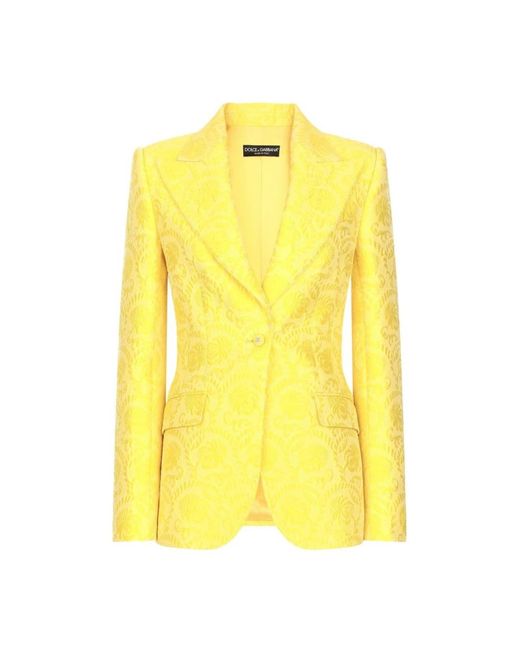 Blazer jacquard con botones Dolce & Gabbana de color Yellow