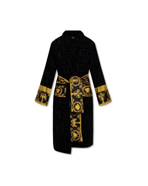 Versace Nachtkleding ,Zwart ,Katoen Gestreepte Badjas in het Black voor heren