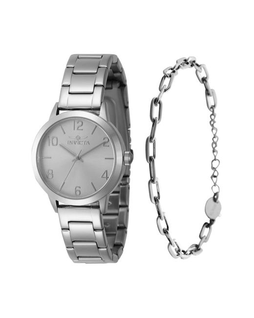 Wildflower 47270 argento orologio donna quarzo - 34mm - con braccialetto coordinato di INVICTA WATCH in Metallic