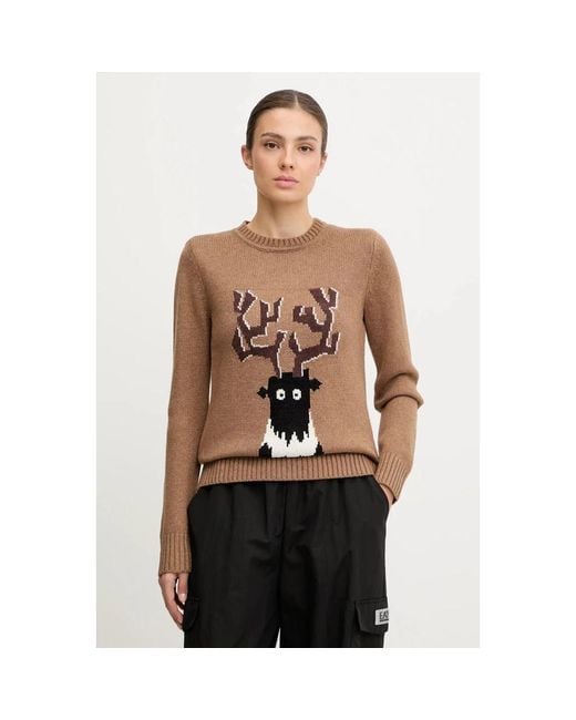EA7 Train Apres Ski Graphic Sweater in het Brown