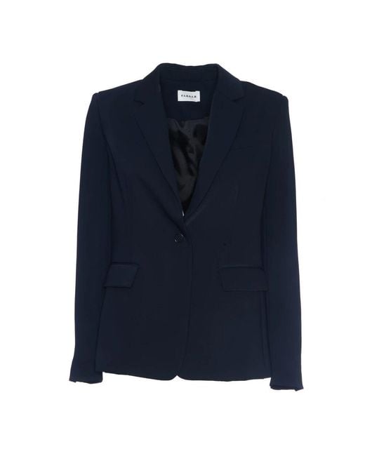 P.A.R.O.S.H. Blue Blaue Blazer Jacke Regular Fit Knopf